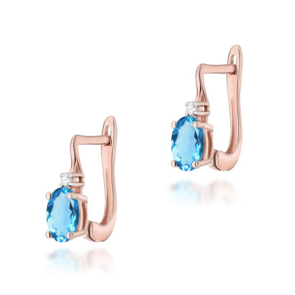 Kolczyki Topaz Swiss 2 x 0,50ct różowe złoto