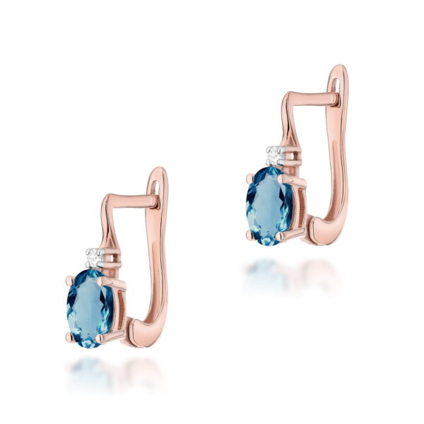 Kolczyki Topaz London Blue 2 x 0,50ct różowe złoto