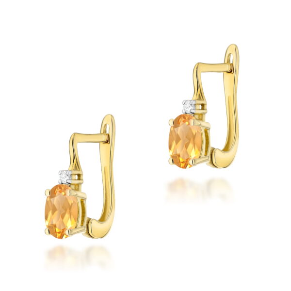 Kolczyki Cytryn 2 x 0,60ct żółte złoto