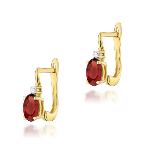 Kolczyki Granat 2 x 0,50ct żółte złoto
