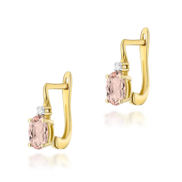 Kolczyki Morganit 2 x 0,40ct żółte złoto