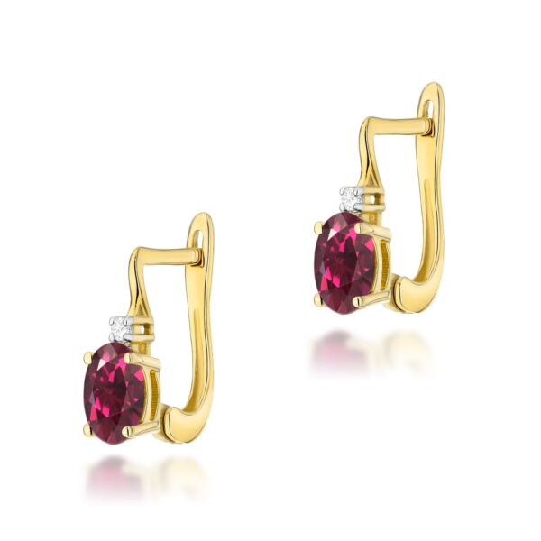 Kolczyki Rodolit 2 x 0,50ct żółte złoto