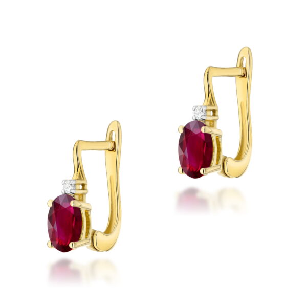 Kolczyki Rubin 2 x 0,60ct żółte złoto