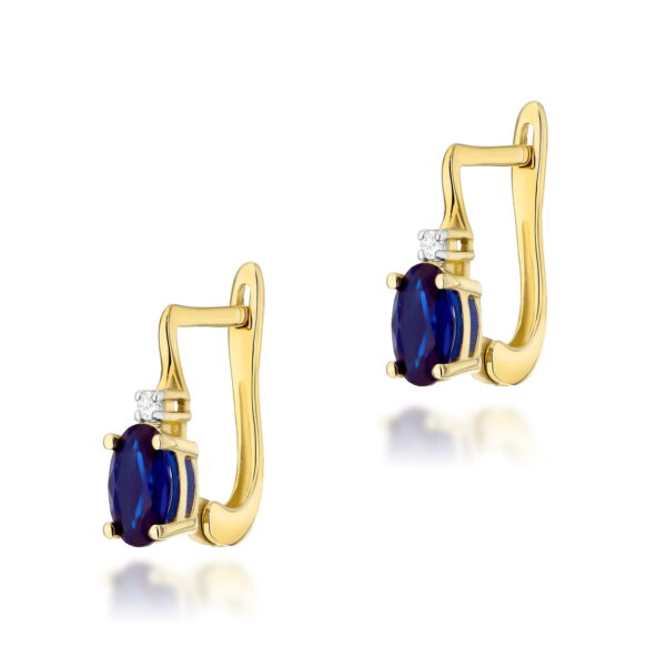 Kolczyki Szafir 2 x 0,70ct żółte złoto
