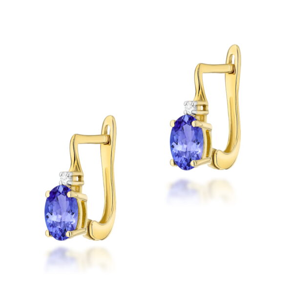 Kolczyki Tanzanit 2 x 0,40ct żółte złoto