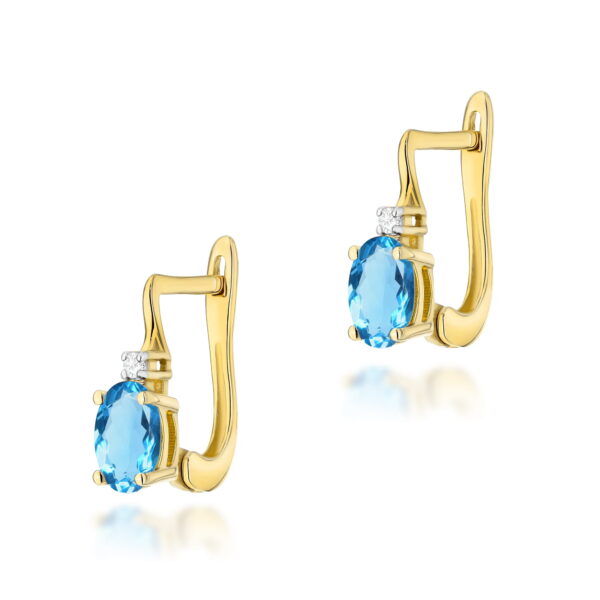 Kolczyki Topaz Swiss 2 x 0,50ct żółte złoto
