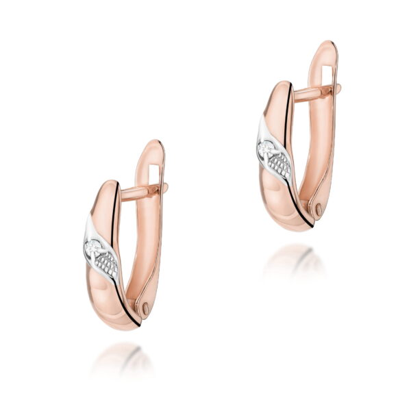 Kolczyki Diament 2 x 0,02ct różowe złoto