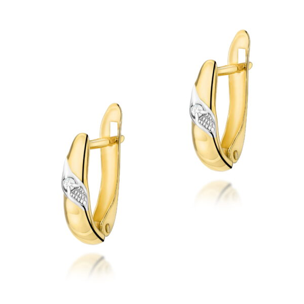 Kolczyki Diament 2 x 0,02ct żółte złoto