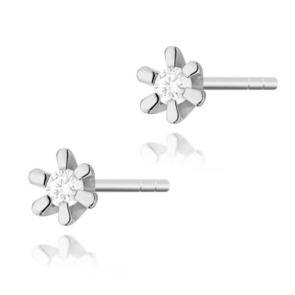 Kolczyki Diament 2 x 0,02ct białe złoto
