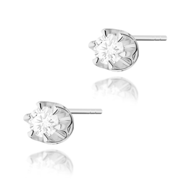 Kolczyki Diament 2 x 0,08ct białe złoto