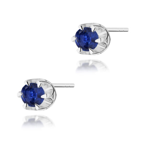 Kolczyki Szafir 2 x 0,15ct białe złoto