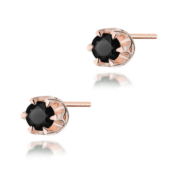 Kolczyki Czarny Diament 2 x 0,12ct różowe złoto