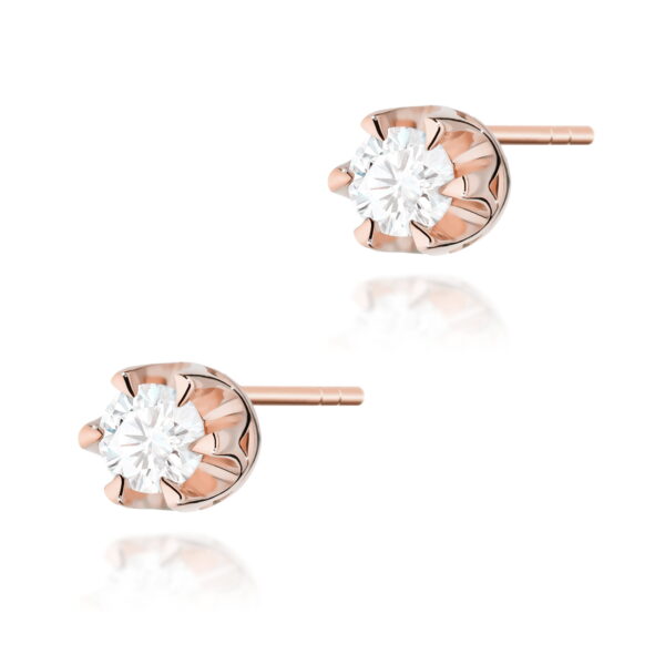 Kolczyki Diament 2 x 0,10ct różowe złoto