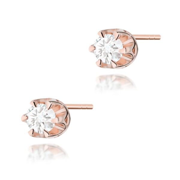 Kolczyki Diament 2 x 0,12ct różowe złoto