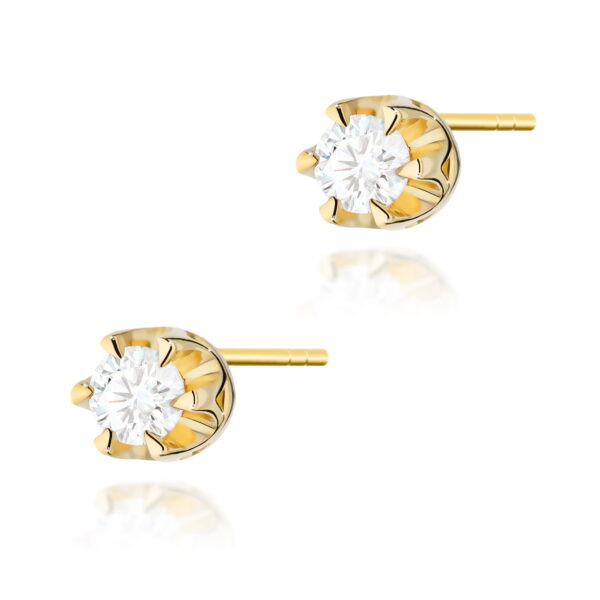 Kolczyki Diament 2 x 0,10ct żółte złoto