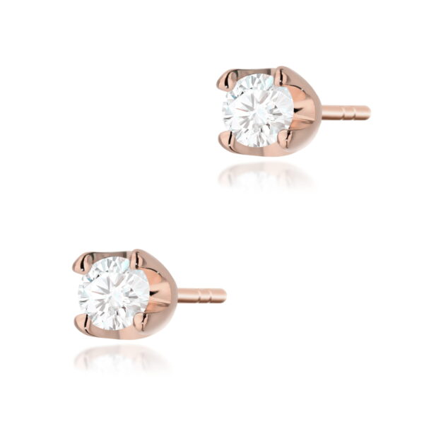 Kolczyki Diament 2 x 0,08ct różowe złoto