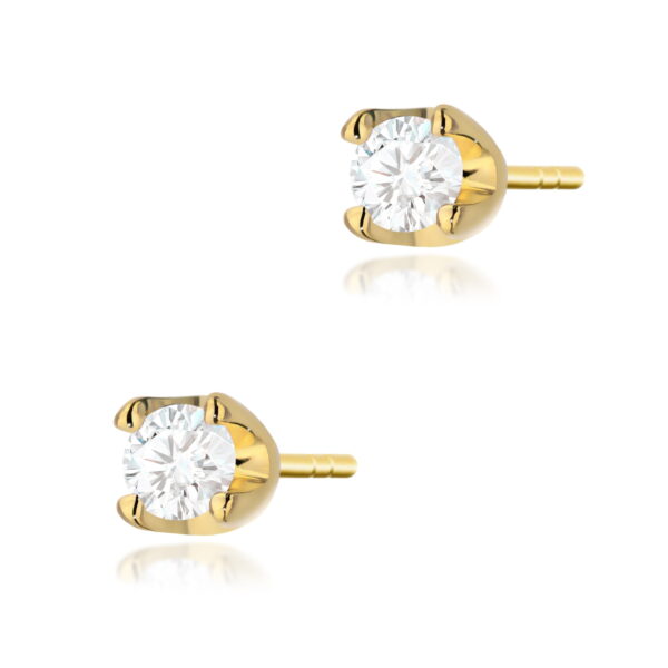 Kolczyki Diament 2 x 0,08ct żółte złoto