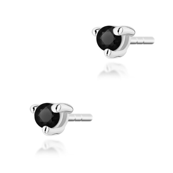 Kolczyki Czarny Diament 2 x 0,04ct białe złoto
