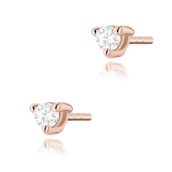 Kolczyki Diament 2 x 0,04ct różowe złoto
