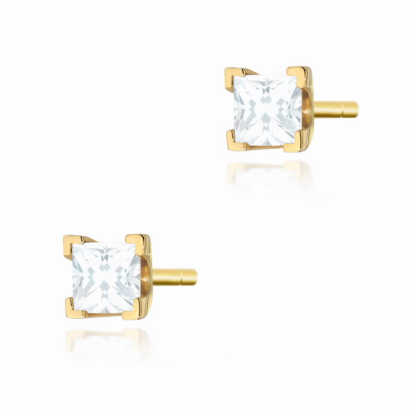 Kolczyki Diament 2 x 0,15ct żółte złoto