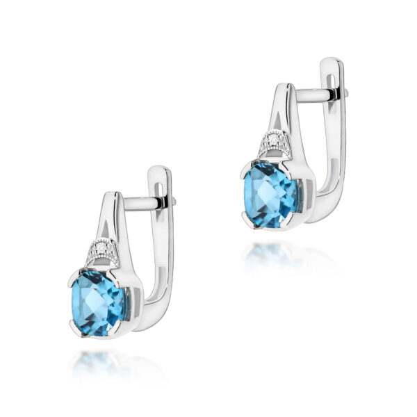Kolczyki Topaz Swiss 2 x 1,10ct białe złoto