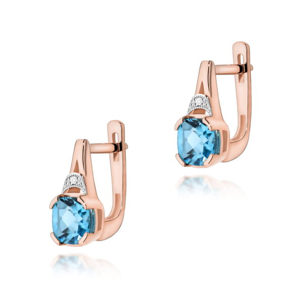 Kolczyki Topaz Swiss 2 x 1,10ct różowe złoto