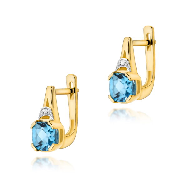 Kolczyki Topaz Swiss 2 x 1,10ct żółte złoto