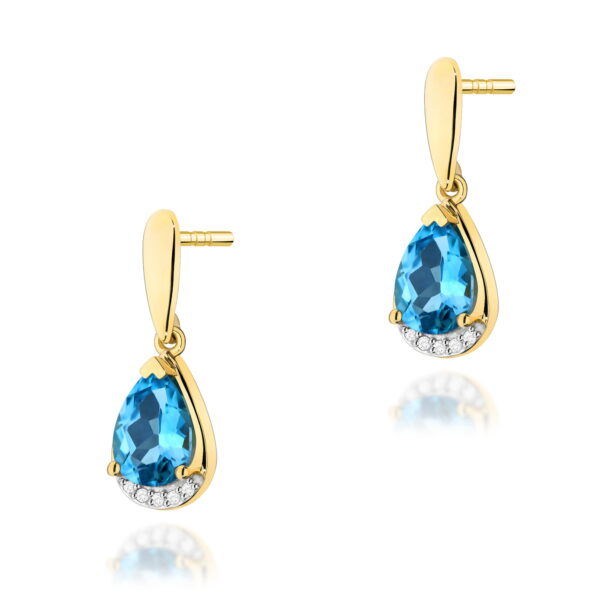 Kolczyki Topaz Swiss 2 x 1,40ct żółte złoto