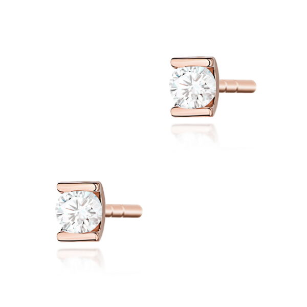 Kolczyki Diament 2 x 0,04ct różowe złoto