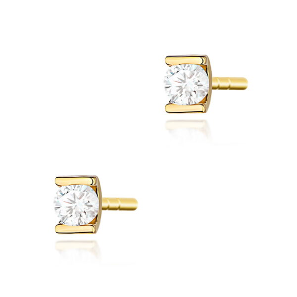 Kolczyki Diament 2 x 0,04ct żółte złoto