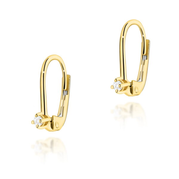 Kolczyki Diament 2 x 0,04ct żółte złoto