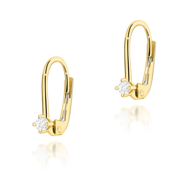 Kolczyki Diament 2 x 0,07ct żółte złoto