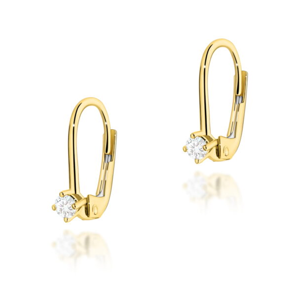 Kolczyki Diament 2 x 0,08ct żółte złoto