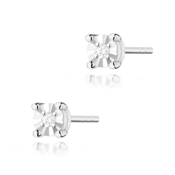 Kolczyki Diament 2 x 0,01ct białe złoto