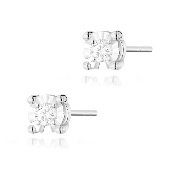 Kolczyki Diament 2 x 0,03ct białe złoto