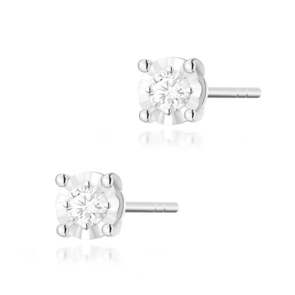 Kolczyki Diament 2 x 0,08ct białe złoto