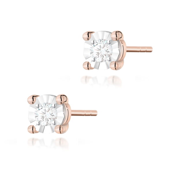 Kolczyki Diament 2 x 0,03ct różowe złoto