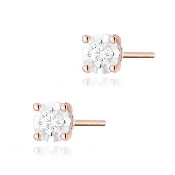 Kolczyki Diament 2 x 0,08ct różowe złoto