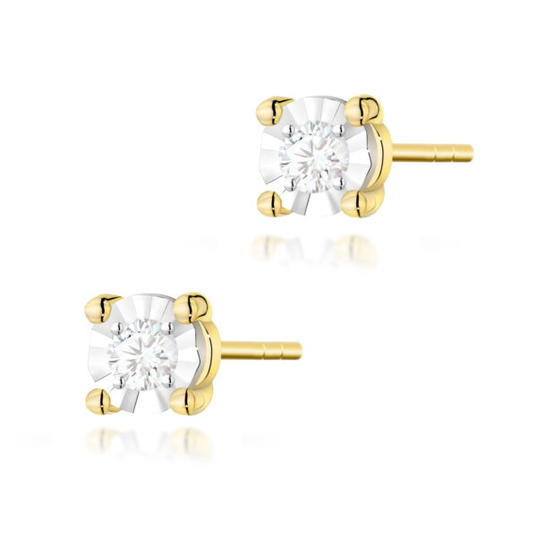 Kolczyki Diament 2 x 0,03ct żółte złoto