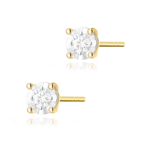 Kolczyki Diament 2 x 0,08ct żółte złoto