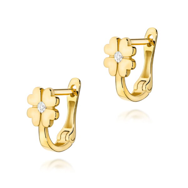 Kolczyki Diament 2 x 0,03ct żółte złoto