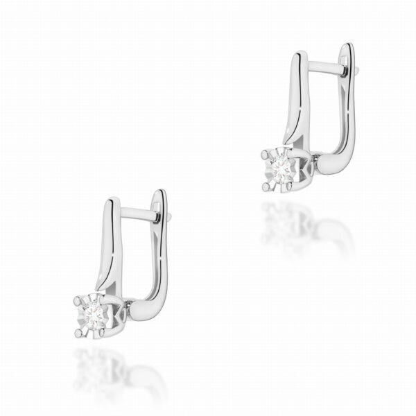 Kolczyki Diament 2 x 0,08ct białe złoto