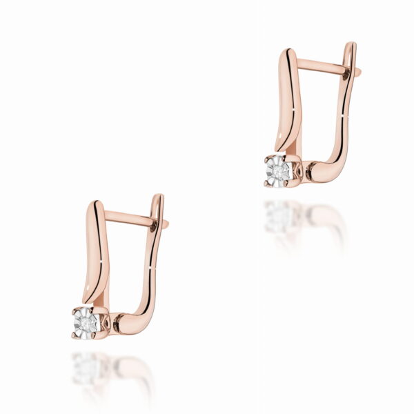 Kolczyki Diament 2 x 0,0086ct różowe złoto