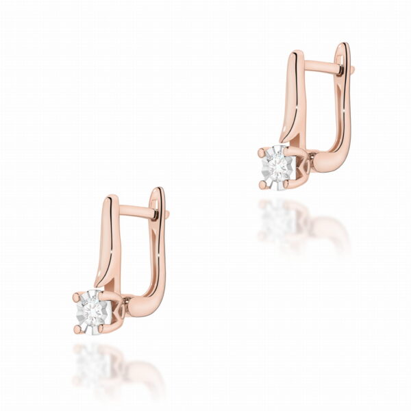 Kolczyki Diament 2 x 0,08ct różowe złoto