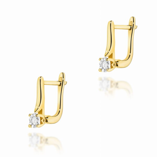 Kolczyki Diament 2 x 0,03ct żółte złoto