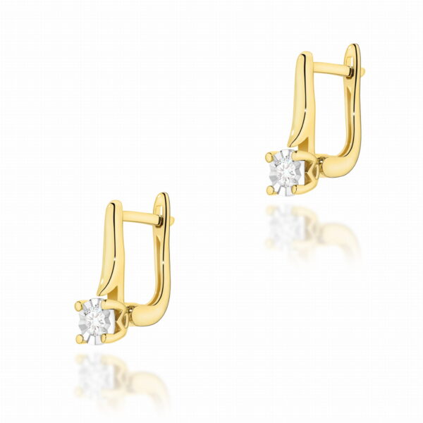 Kolczyki Diament 2 x 0,08ct żółte złoto
