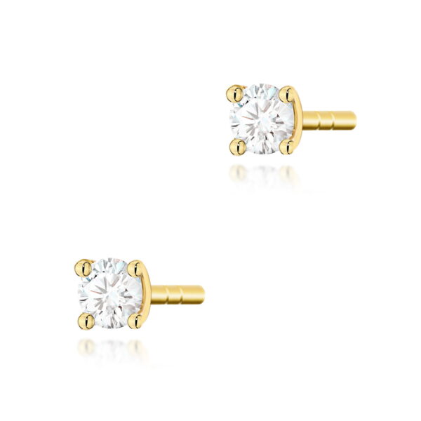 Kolczyki Diament 2 x 0,04ct żółte złoto