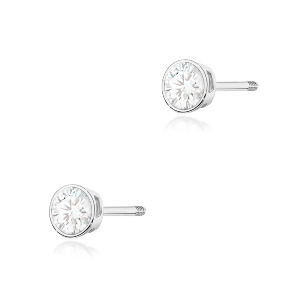 Kolczyki Diament 2 x 0,10ct białe złoto sztyft zakręcany