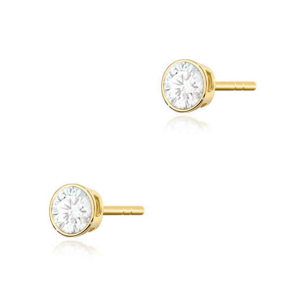 Kolczyki Diament 2 x 0,10ct żółte złoto