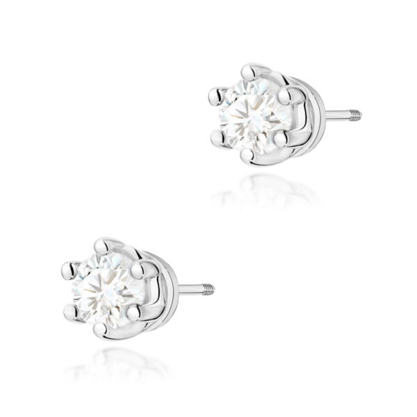 Kolczyki Diament 2 x 0,15ct białe złoto sztyft zakręcany